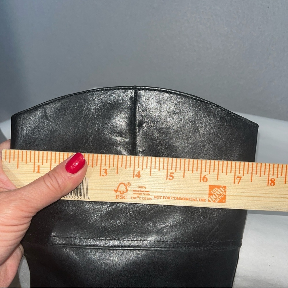 Lauren Ralph Lauren Menna Riding boot Black Leather horsebit chain detail - Picture 10 of 12